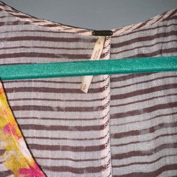 Free People High Low Sunrise Striped Floral Cover Up Dress Size Small - Picture 3 of 9